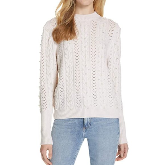 Joie Tinala‎ Faux Pearl Cashmere Wool Blend Sweater - Picture 1 of 5